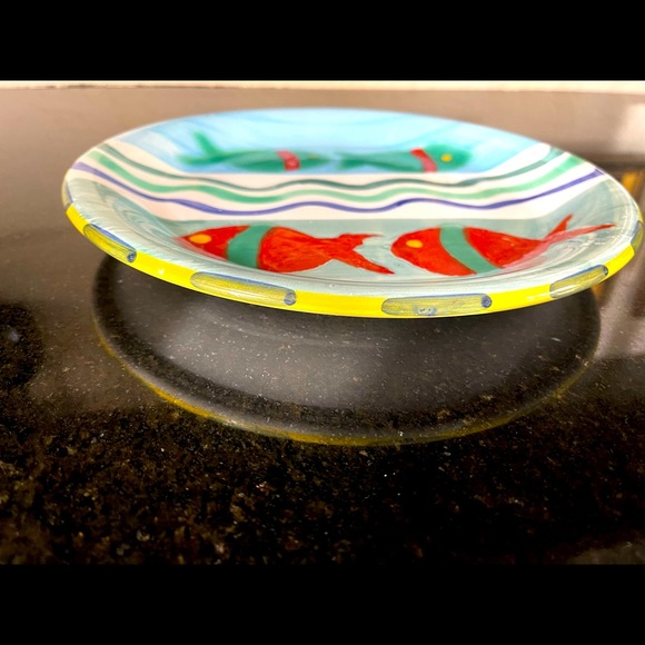 HAND PAINTED 10” FISH Plate Picasso Style ITALY - Picture 3 of 6